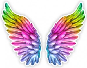 rainbow angel wings